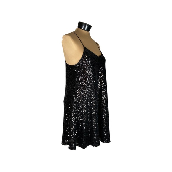 Pearl Georgina Chapman of Marchesa Sequin Trapeze Mini Dress Size 10 Black NWT - Picture 3 of 16